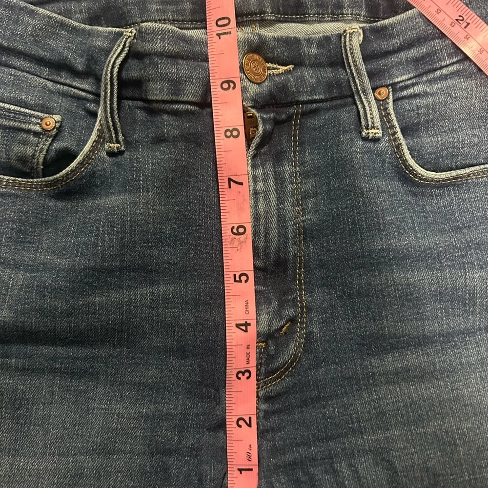 MOTHER Distressed Blue Ankle Jeans - Picture 6 of 8